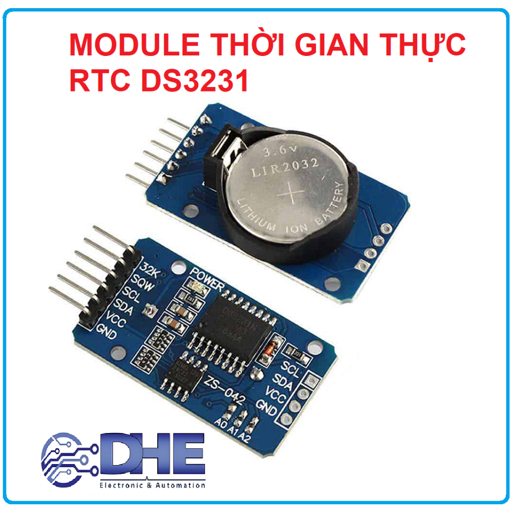 MODULE THỜI GIAN THỰC RTC DS3231, ĐỘ CHÍNH XÁC CAO, CÓ KÈM PIN CR2032