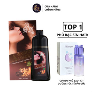 Dầu Gội Phủ Bạc Sin Hair Màu Nâu 500ml Phủ Bạc Ngay Lần Gội Đầu Tiên Bằng Tinh Chất nhân Sâm