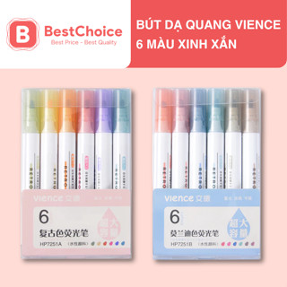 Bộ bút dạ quang 4/6 màu xinh xắn tiện dụng, bút đánh dấu bút nhớ | Vience