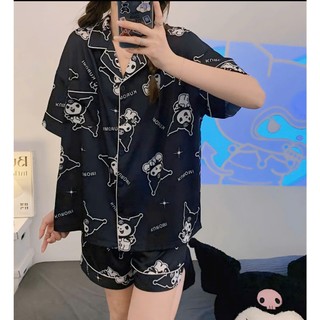 Bộ đồ ngủ pijama mặc cho nữ Cộc Đùi Thường dễ thương mặc ở nhà.đồ ngủ siêu đẹp MÈO ĐEN