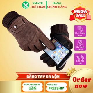  Găng Tay Da Lộn Lót Lông Giữ Ấm Mùa Đông Găng Tay Cảm Ứng Cho Nam Nữ Ma Sát Lòng Bàn Tay Khi Lái Xe 