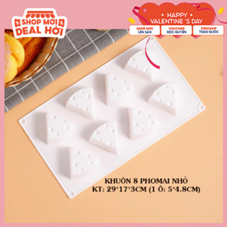 Khuôn Silicon Hình Phô Mai (Phomai) Làm Thạch, Pudding, Panna Cotta, Bánh Cho Bé Ăn Dặm