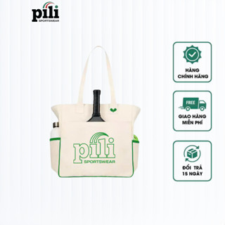 Túi Tote PILI Form Ngang Chất Liệu Canvas Cao Cấp, Dây Khoá Kéo, Đựng Được Vợt Pickleball
