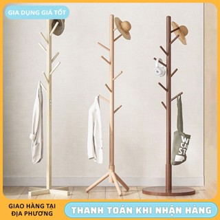 Giá Treo Quần Áo Đứng 8 Móc Cây Treo Đồ Hình Cây Tiện Lợi Khung Thép Giả Gỗ Bền Đẹp Sang Trọng