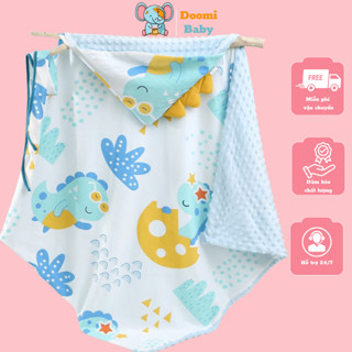  Ủ Choàng Cho Bé Ủ Choàng Cotton Hạt Đậu Hè Thu Cho Bé Họa Tiết 2D 90*90cm Doomi Baby - HT637 