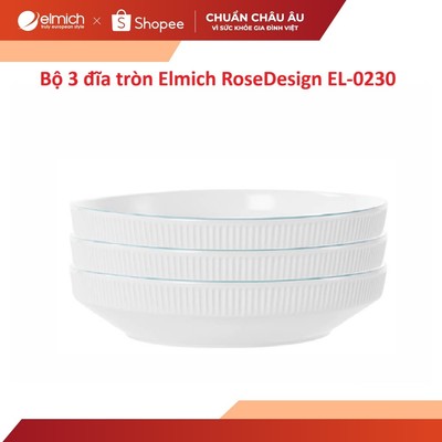 Bộ 3 đĩa tròn Elmich RoseDesign EL-0230