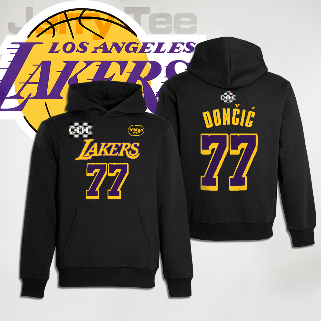 Áo nỉ Hoodie và Sweater Bóng Rổ Mỹ Los Angeles Lakers Luka Doncic form rộng tay lỡ Jerry Tee thể tha