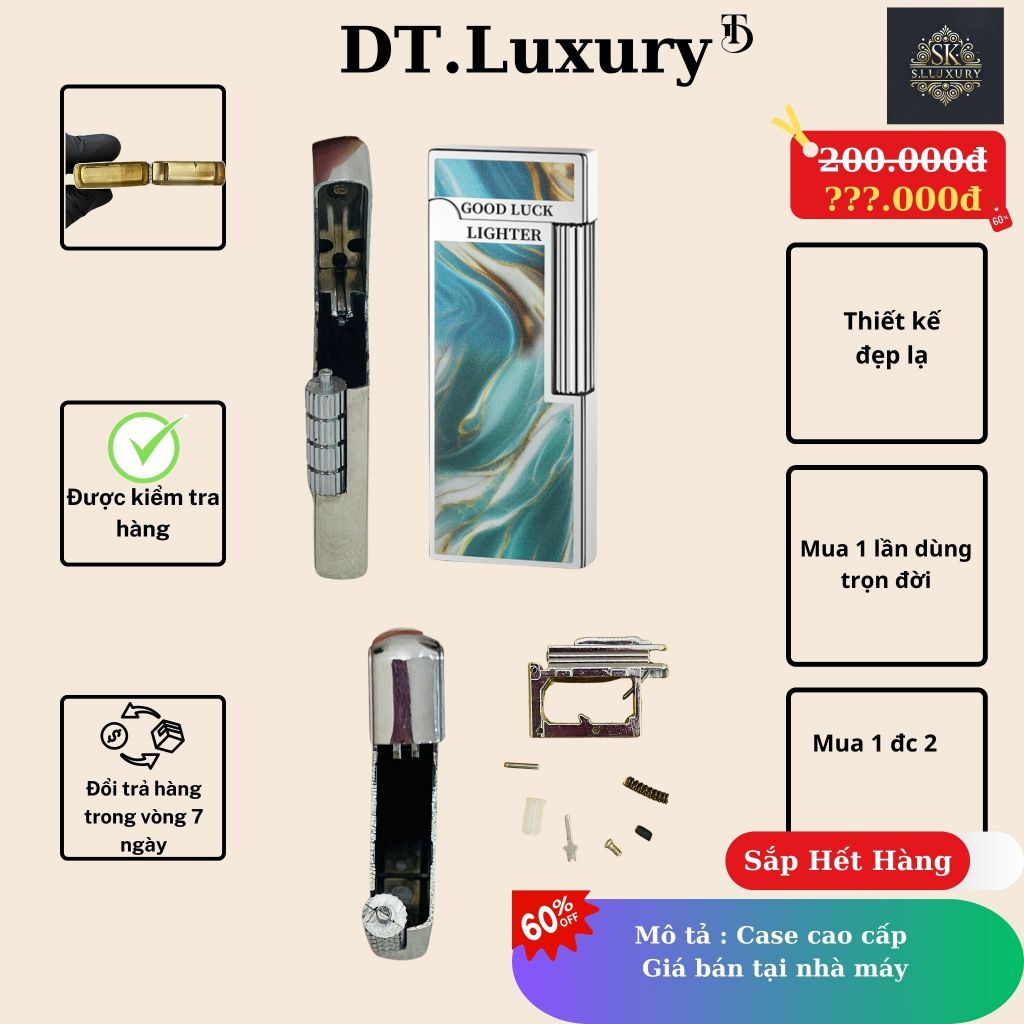 Case Slim xanh lam Dupont Cao cấp, Đẹp, Độc, Giá rẻ Chất liệu Đồng rẻ chất