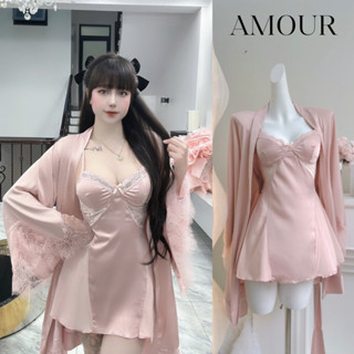 AMOUR_ SP045 váy ngủ gợi cảm chất lụa cao cấp có đệm, Đầm ngủ sexy cap cấp hàng Quảng Châuu ấy