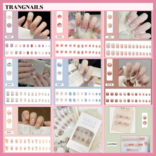Set 24 móng tay giả xinh xắn trẻ trung Freesize kèm keo dán móng tiện dụng [keo nước]-TrangNails