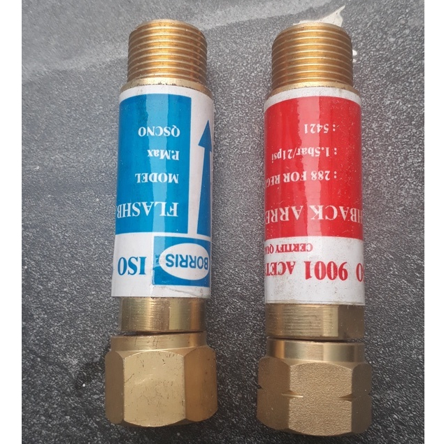 Van chống cháy ngược Oxy hoặc Nitơ mã 288 (Lắp vào đồng hồ), Ren 17mm (3/8)