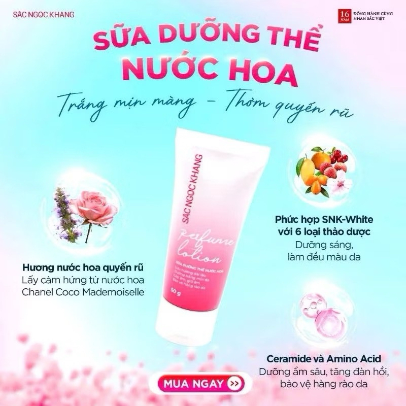 -Sữa Dưỡng Thể Nước Hoa Sắc Ngọc Khang - Hương Thơm nước hoa Chanel Cao cấp ( tuýp 50g )