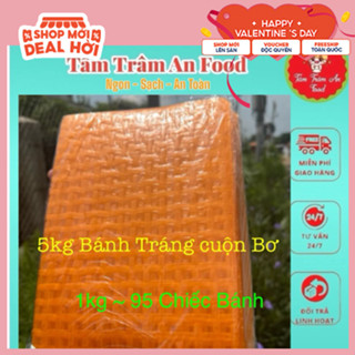Bánh Tráng Đỏ Cam Cuộn Bơ Khô Bò Đỏ 5kg ( 1kg ~ 95 Chiếc Bánh)