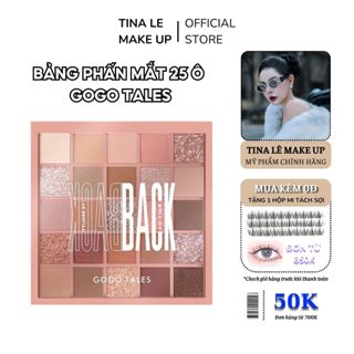 Bảng phấn mắt 25 ô Gogo Tales tone cam đào hồng đất kết hợp màu lì, nhũ, bắt sáng