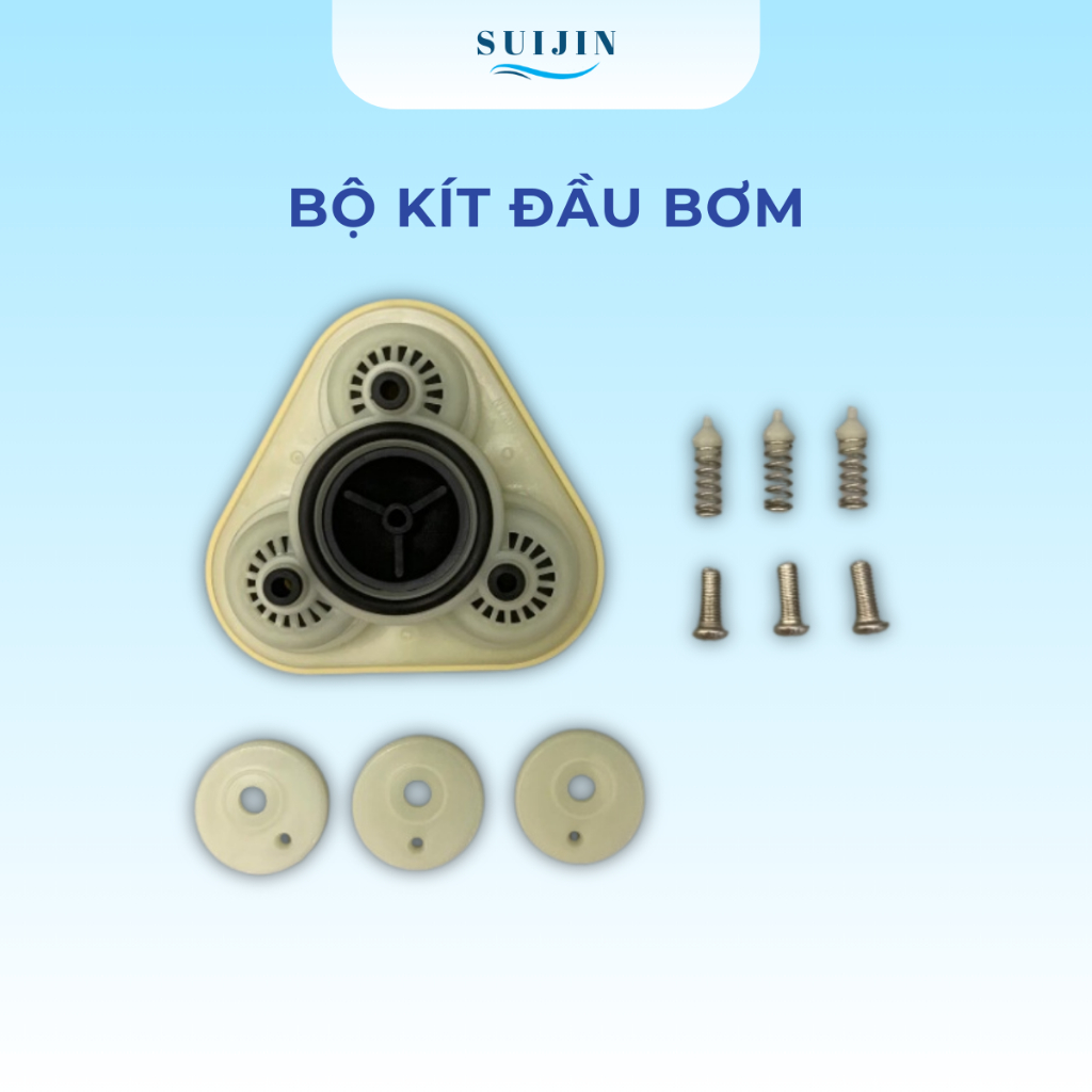 Bộ Kít Đầu Bơm - Bộ Gioăng Phớt Đầu Bơm Thay Thế Cho Máy Lọc Nước RO Hãng Karofi, Kangaroo, Sunhouse
