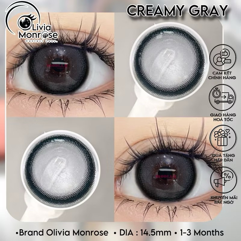 Kính áp tròng Creamy Lens Olivia monrose ( kèm khay đựng )