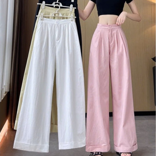 Quần Suông Nữ Ống Rộng Cạp Chun Sau Dáng Đứng Gập Gấu Chất Kaki Gió Thời Trang Sugal QUAN NU 120V1