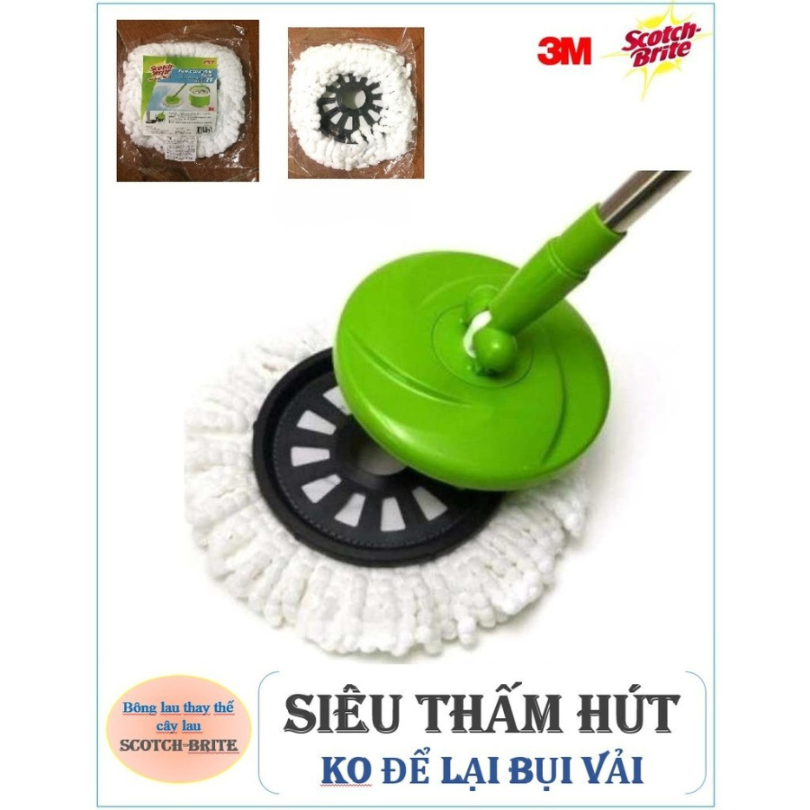 Bông lau thay thế Cây lau nhà 360 độ Scotch-Brite 3M Hàng chính hãng