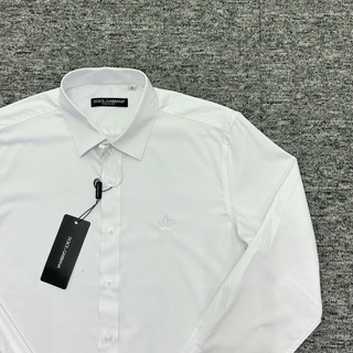Áo sơ mi dài tay DG logo vương miện thêu ngực basic (Hàng chuẩn QCCC)
