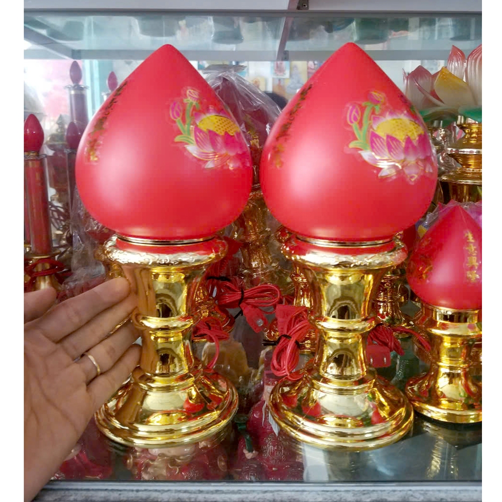 Cặp Đèn đào-Đèn thờ cắm điện đặt bàn thờ