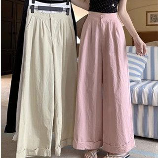 Quần Suông Nữ Ống Rộng Cạp Chun Sau Dáng Đứng Gập Gấu Chất Kaki Gió Thời Trang Sugal QUAN NU 120V2