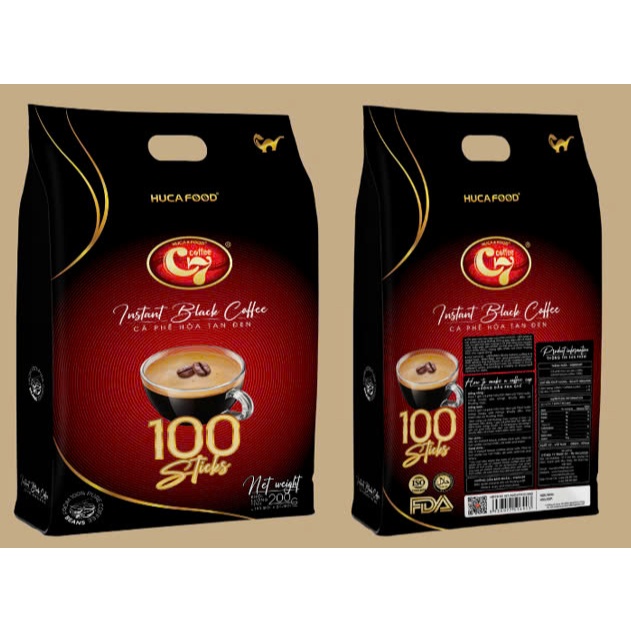 Hòa tan Đen - C7 Coffee - Túi 100 que * 2g (200g)