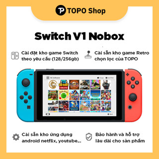 Switch V1 (Mod) Nobox kèm sạc Zin + đốc TV mini - cài sẵn game + App Android + Game Retro