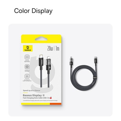 Cáp Sạc Nhanh & Truyền Dữ Liệu Cho Phon 12 Trở Lên - USB-C to P 20W, Màn Hình Hiển Thị Công Suất Thông Minh