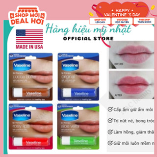 Son dưỡng môi dạng thỏi Vaseline Lip Therapy cấp ẩm làm mềm mịn môi 5g-7g Mỹ-Hàn Quốc