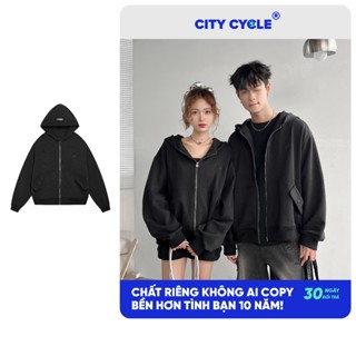 Áo khoác nỉ unisex đôi hoodie zip Local Brand Chính Hãng City Cycle Áo khoác Hoodie zip Sống Đậm