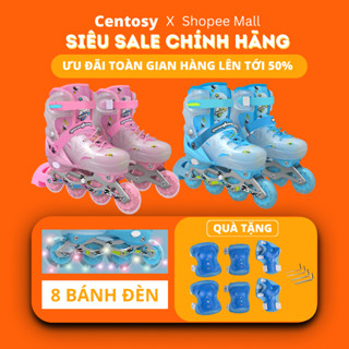 Giày patin trẻ em [Centosy] Qiaofeng Baby có 8 bánh đèn phát sáng, form nhựa chắc chắn