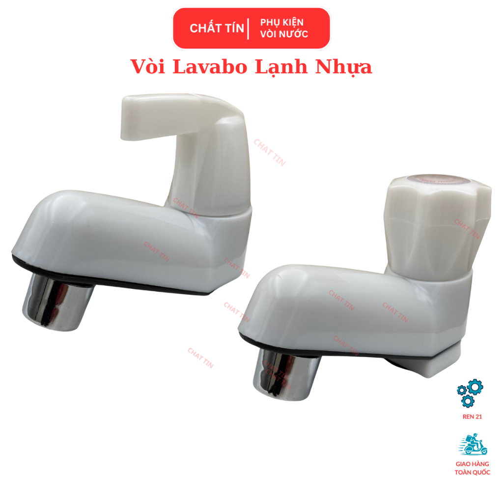 Vòi Lavabo Rửa Mặt Nhựa ABS,Vòi Nước Lavabo Lạnh,Tay Gạt và Tay Xoay,Vòi Lavabo Nhựa Ren Ngoài 21,Ch