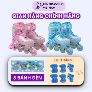 Giày patin trẻ em [Centosy] Qiaofeng Baby có 8 bánh đèn phát sáng, form nhựa chắc chắn