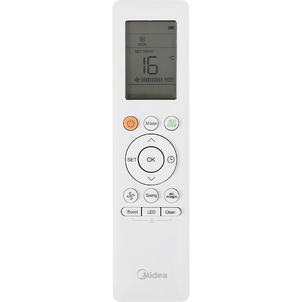 Remote Điều khiển RG10A(B2S)/BGEF cho máy lạnh điều hòa Midea có nút IECO/Gear