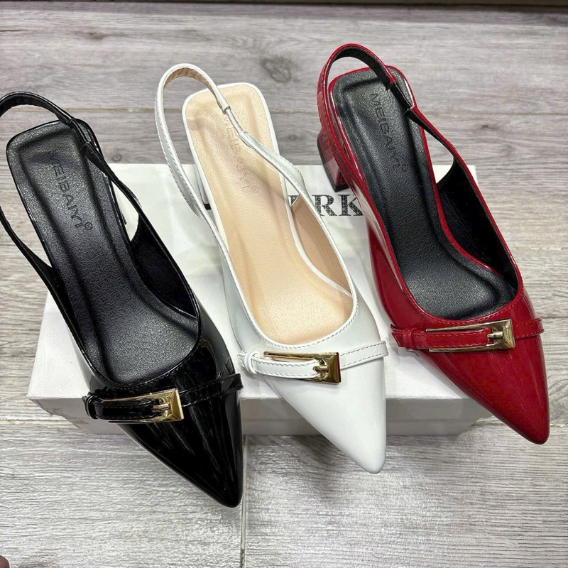 Giày cao gót mũi nhọn gót vuông 5p