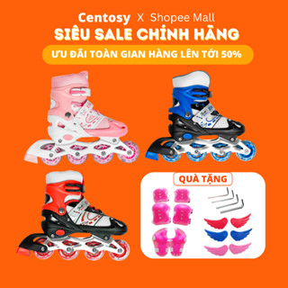 Giày Patin Trẻ Em [Centosy] Bear - Có Đèn Bánh, Form Chắc Chắn, Phanh Chân An Toàn