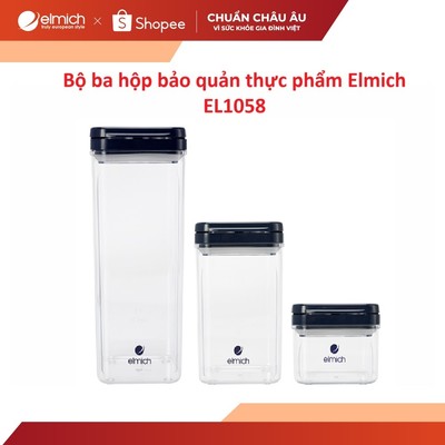 Bộ ba hộp bảo quản thực phẩm Elmich EL1058