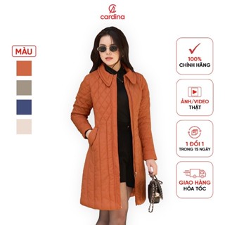  Áo phao nữ CARDINA  chất liệu chần trám kép siêu nhẹ thiết kế dáng dài sang trọng trẻ trung thanh lịch giữ ấm tốt 4PDF01 