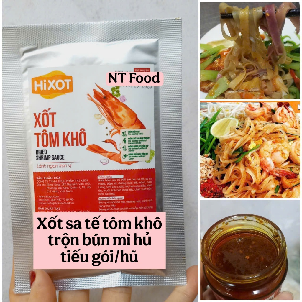 Xốt tôm khô healthy dùng trộn xào bún mì phở hủ tiếu, chấm rau đồ nướng Hixot Trí Kiên 60gr-220gr