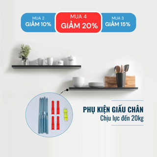[Mua 3 giảm 15%] Kệ Ngang Treo Tường Trang Trí Dài 20 cm Đến 80 cm Kết Cấu Giấu Chân SIB Decor