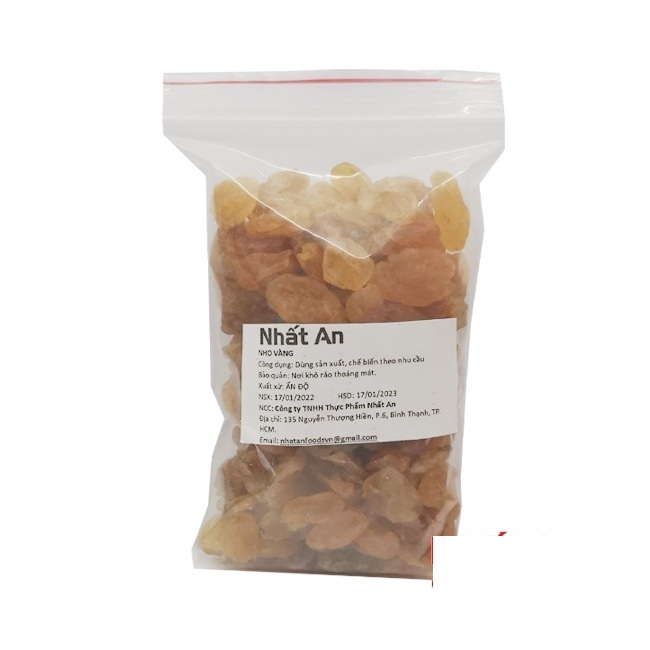 Nho vàng sấy khô ( Yellow Raisins) - 200gr (chia lẻ từ thùng 10kg)