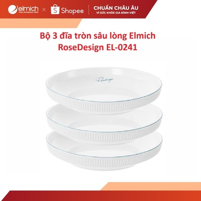 Bộ 3 đĩa tròn sâu lòng Elmich RoseDesign EL-0241
