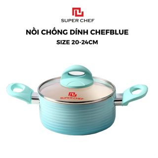Nồi Chống Dính Ceramic Super Chef Đáy Từ Cao Cấp, Kèm Nắp Kính (20-24cm)