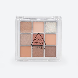 [Choice] Bảng Mắt Nhũ 9 Ô Vuông Dikalu/ Lameila Baby Choice SC190108,Tông Màu Nâu Cam Vàng Nhũ A174