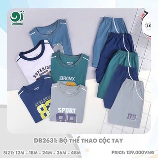 (1-4Y) Bộ cộc tay thể thao Dokma chất Poly thông hơi mịn