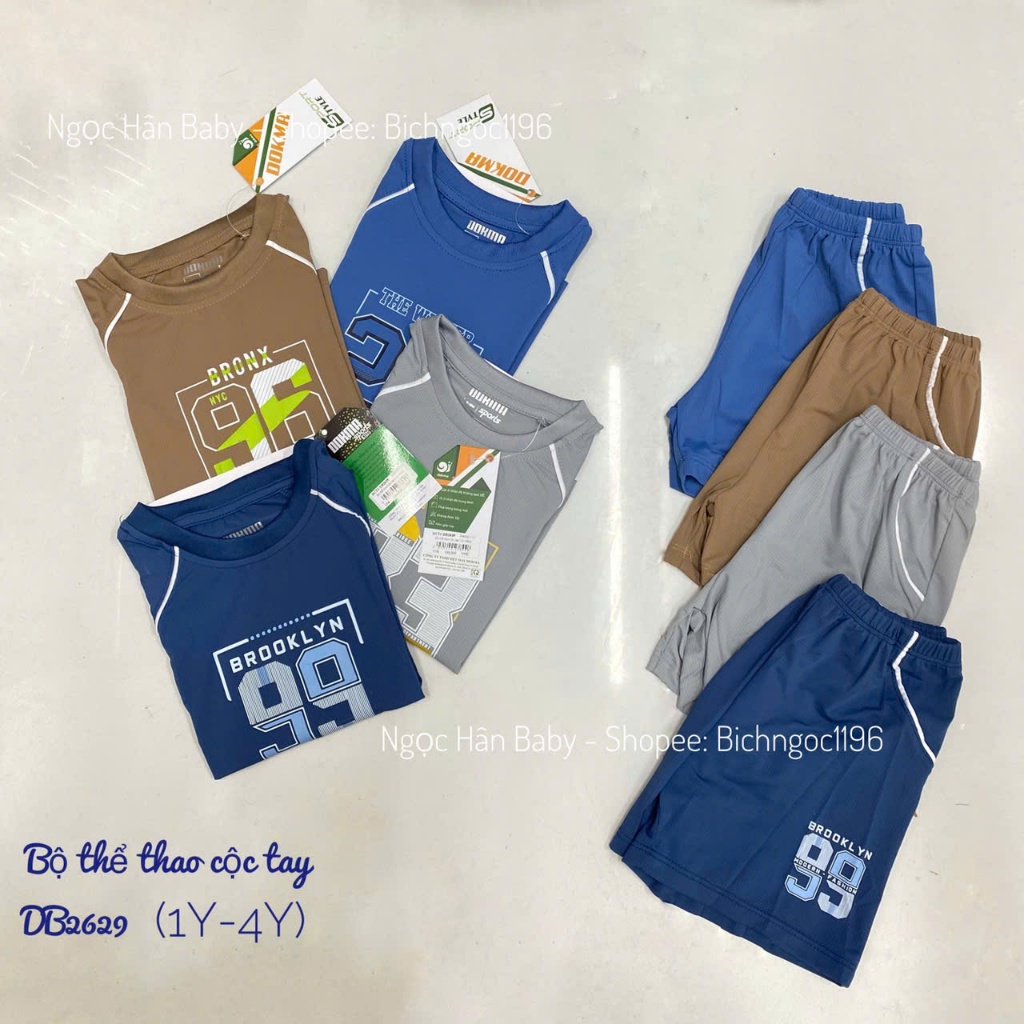 (1-4Y) Bộ cộc tay thể thao Dokma chất Poly thông hơi mịn