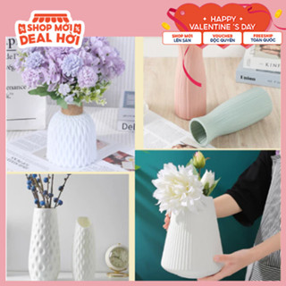 Lọ hoa Bình hoa nhựa PVE giả gốm 16-30cm đủ loại họa tiết thiên nhiên dùng cắm hoa trang trí tiện dụng bền đẹp - Endy