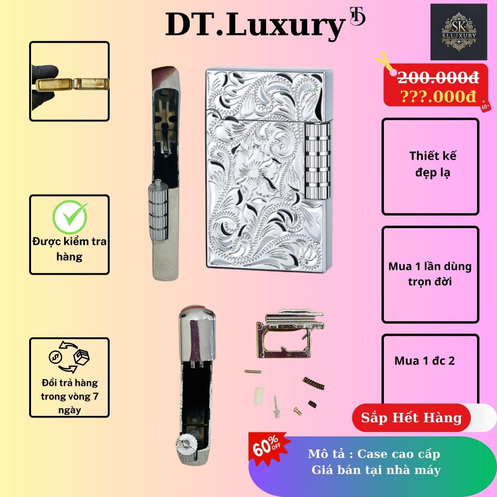 Case Dupont Full hoạ tiết bạc Cao cấp, Đẹp, Độc, Giá rẻ Chất liệu Đồng rẻ chất