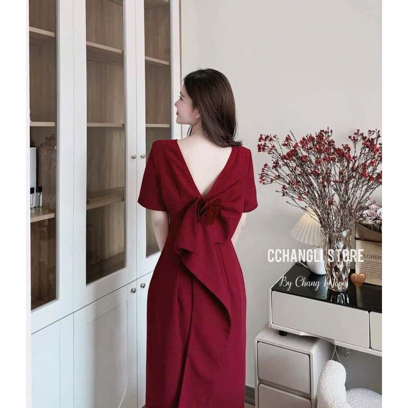 [𝐌ở 𝐛𝐚́𝐧] Đầm thiết kế Shi Shang dáng bút chì đính hoa hồng sau lưng, váy bigsize dáng dài 2 lớp thanh lịch, sang chảnh | BigBuy360 - bigbuy360.vn