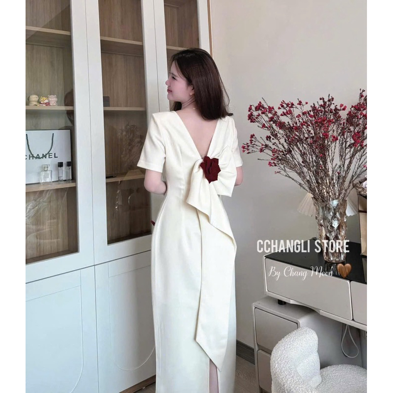 [𝐌ở 𝐛𝐚́𝐧] Đầm thiết kế Shi Shang dáng bút chì đính hoa hồng sau lưng, váy bigsize dáng dài 2 lớp thanh lịch, sang chảnh | BigBuy360 - bigbuy360.vn
